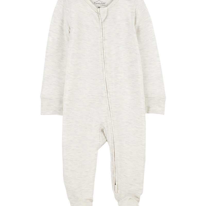 Grey Baby Solid 2-Way Zip PurelySoft Sleeper Pyjamas - Grey