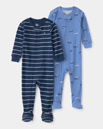 Toddler Boy 2-Pack Boat Snug Fit 1-Piece Pyjama Set - Blue, 