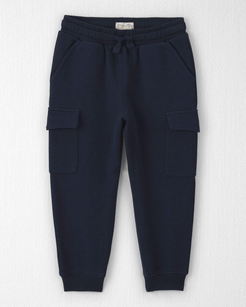 Toddler Boy Organic Cotton French Terry Cargo Pants, image 1 of 5 slides