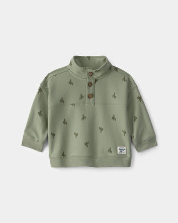 B&eacute;b&eacute; gar&ccedil;on - Chandail en jersey bouclette, cactus - Vert olive, 