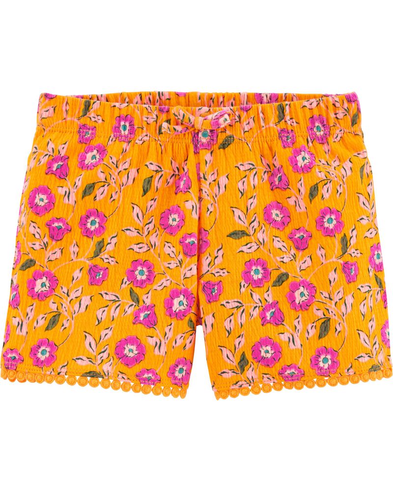 Floral Crinkle Jersey Shorts, image 1 of 1 slides