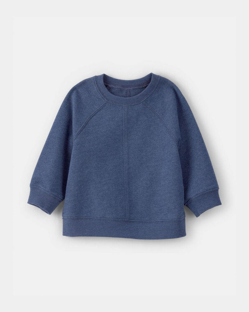 Baby Boy French Terry Pullover Sweatshirt - Blue, image 1 of 3 slides