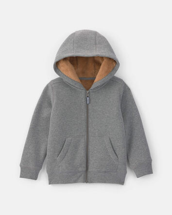 Toddler Boy Fleece Zip-Up Jacket - Grey, 