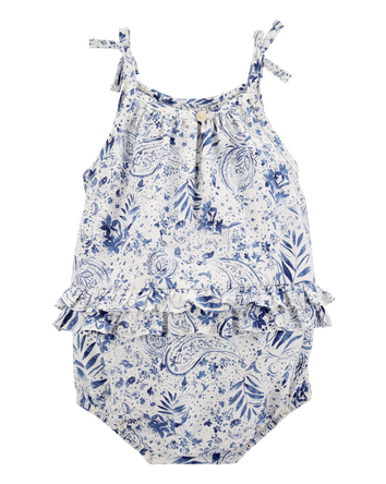 Baby Floral Bubble Romper, 