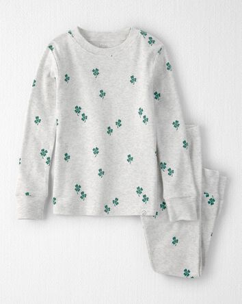 Toddler Organic Cotton Pyjamas in Lucky Clovers Print, 