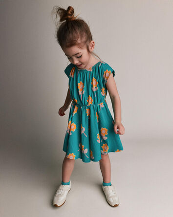 Toddler Girl Avenue Twirl&trade; Dress in Floral Print - Teal, 