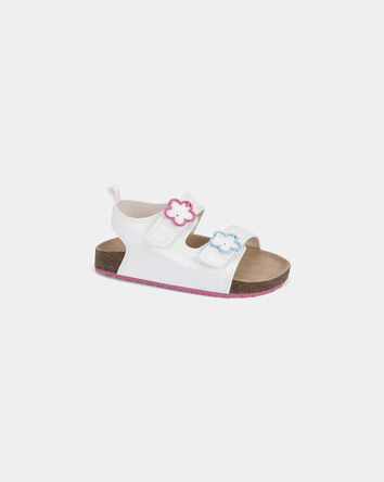 Toddler Girl Flower Sandals - White, 