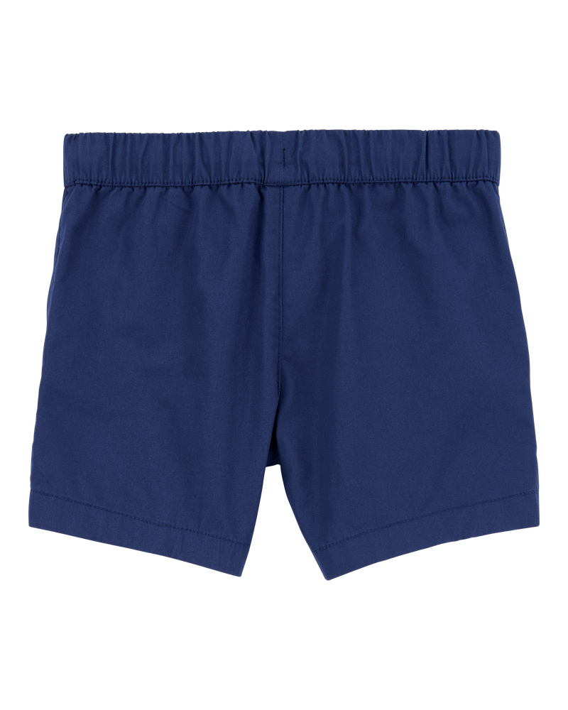 Toddler Pull-On Poplin Shorts - Navy, image 4 of 6 slides