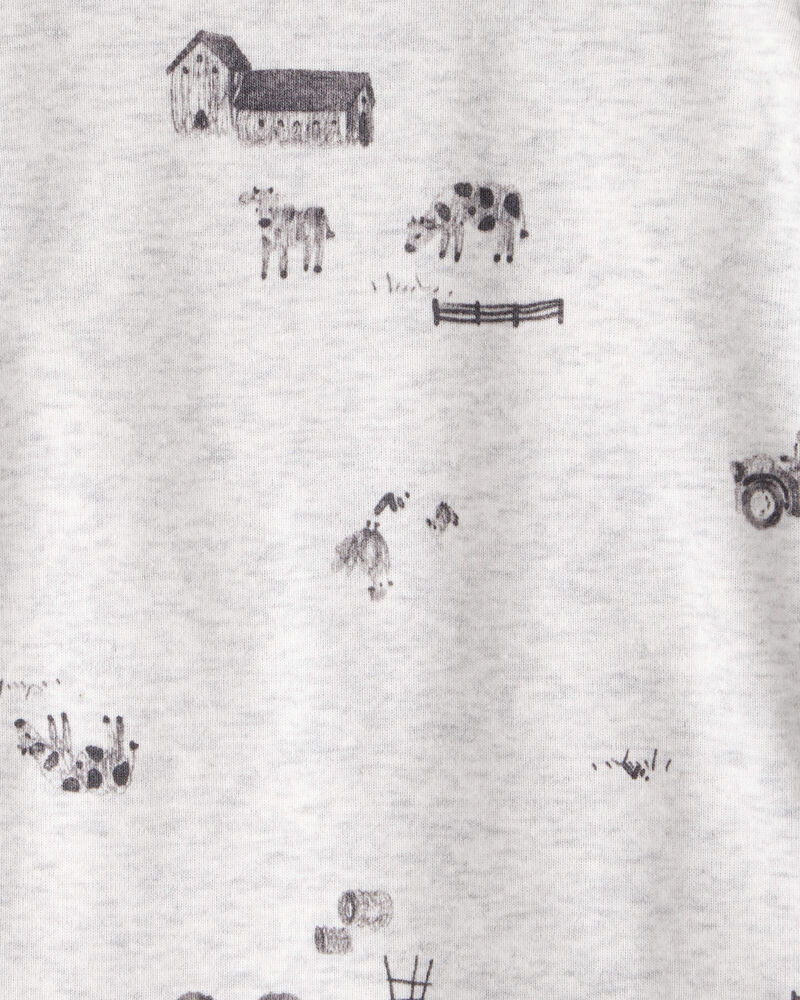 B&eacute;b&eacute; gar&ccedil;on - Emballage de 4 cache-couches &agrave; manches longues &agrave; motif mouton - Blanc, image 3 sur 5 diapositives