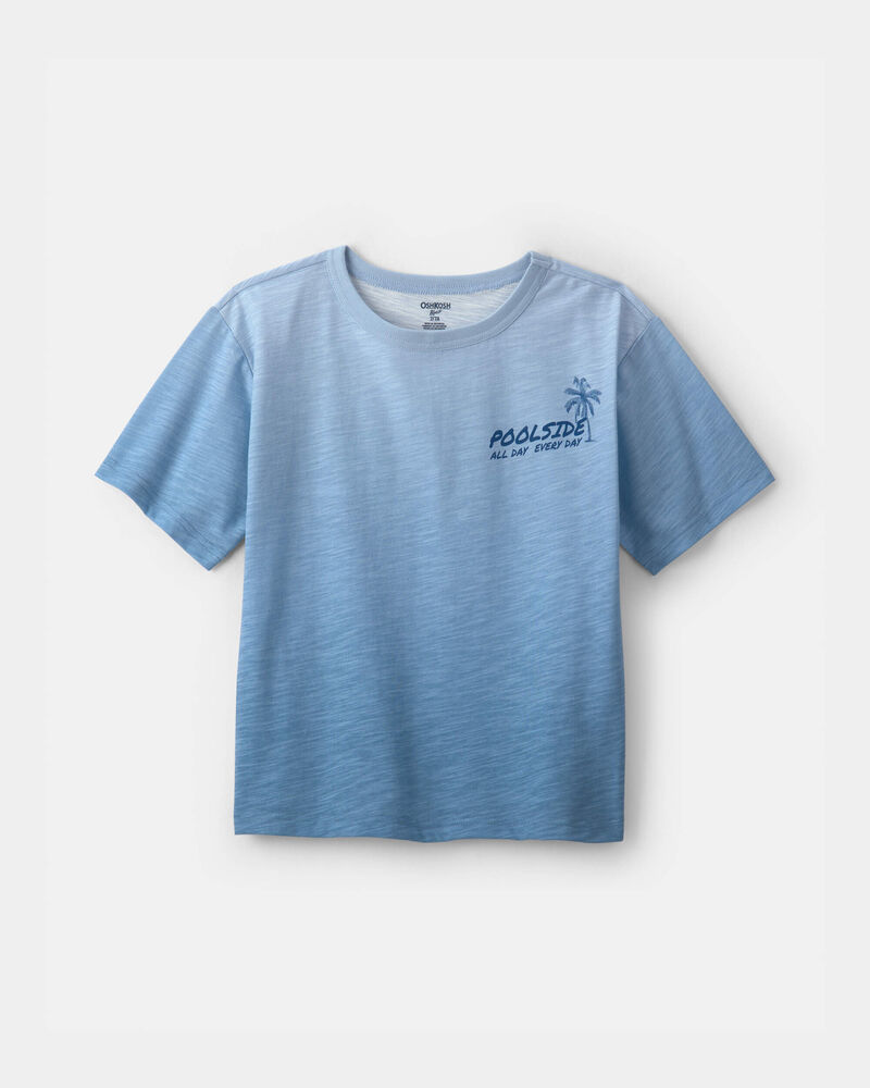 Gar&ccedil;ons - T-shirt &agrave; effet ombr&eacute; et imprim&eacute; &laquo;Poolside&raquo; - Bleu, image 1 sur 4 diapositives