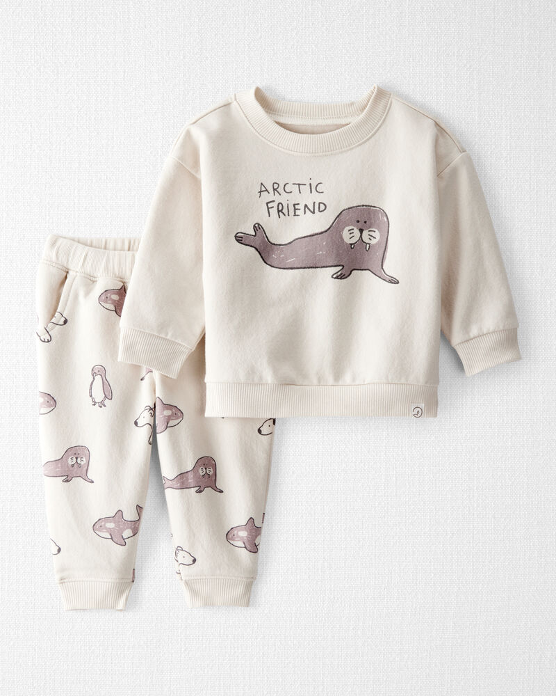 Baby 2-Piece Set Made with Organic Cotton in Artic Friends Print, image 1 of 5 slides