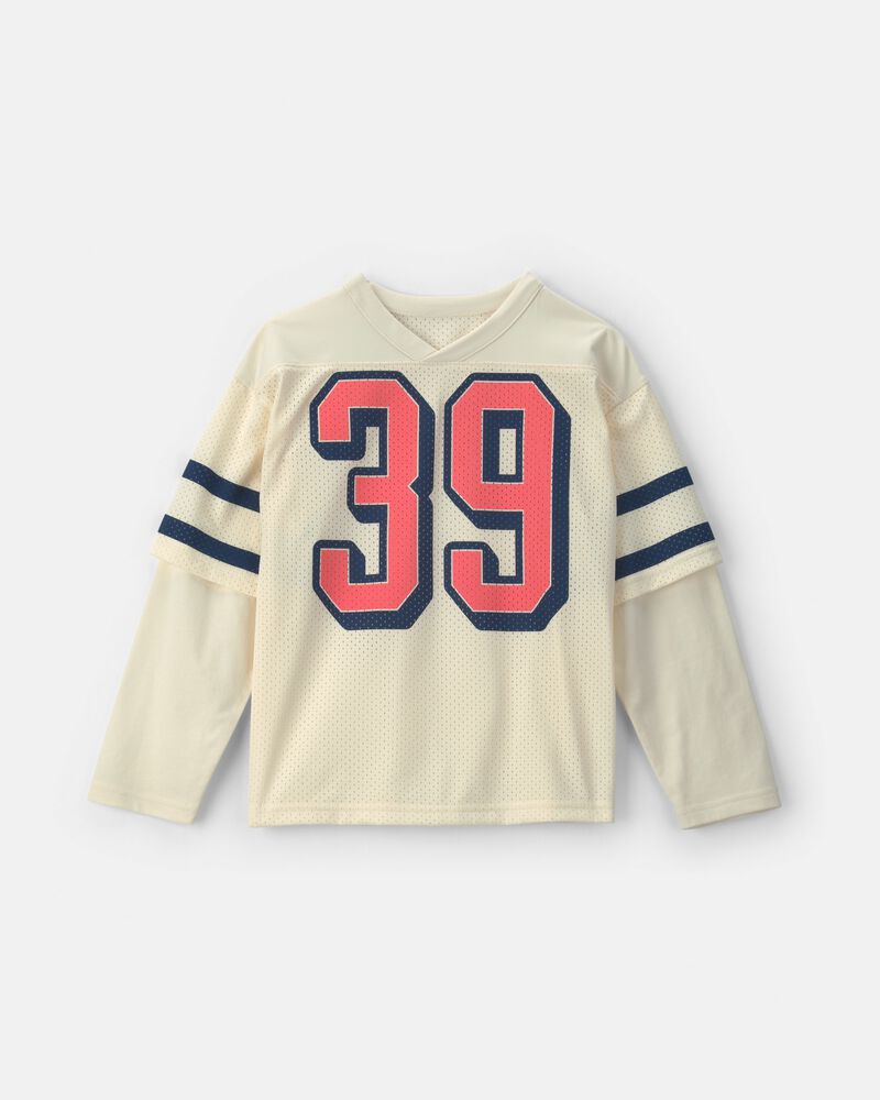 Boys Game Day Mesh Long-Sleeve Jersey - Cream, image 1 of 6 slides