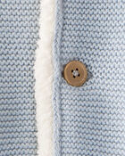 Baby Boy Sherpa Lined Cotton Long-Sleeve Sweater - Blue, image 3 of 4 slides