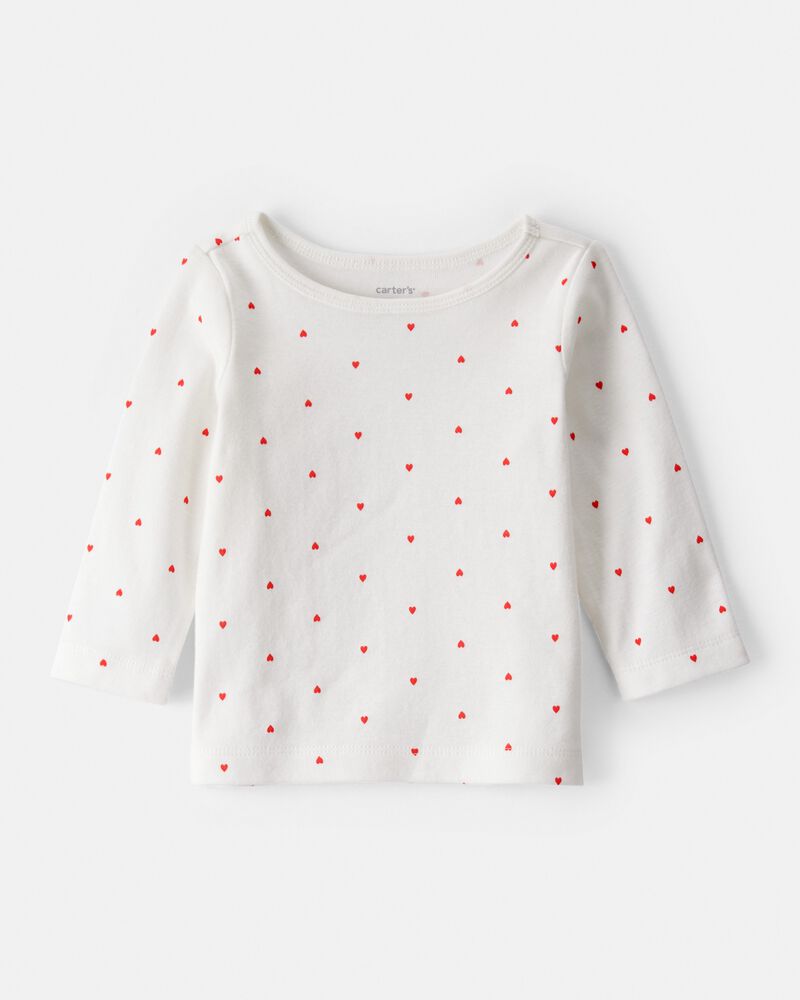 B&eacute;b&eacute; fille - Ensemble 3 pi&egrave;ces robe &agrave; manches longues imprim&eacute; c&oelig;ur &ndash; Rose, image 3 sur 5 diapositives