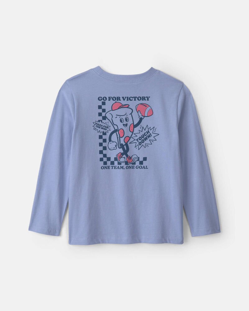 Boys Pizza Long-Sleeve Graphic Tee - Blue, image 2 of 5 slides