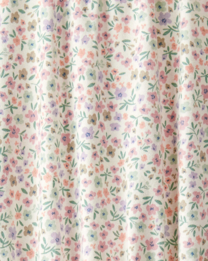 Enfant en bas âge Combinaison en coton biologique à motifs de fleurs, image 3 sur 4 diapositives