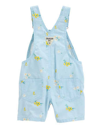 Toddler Striped Floral Shortalls, 