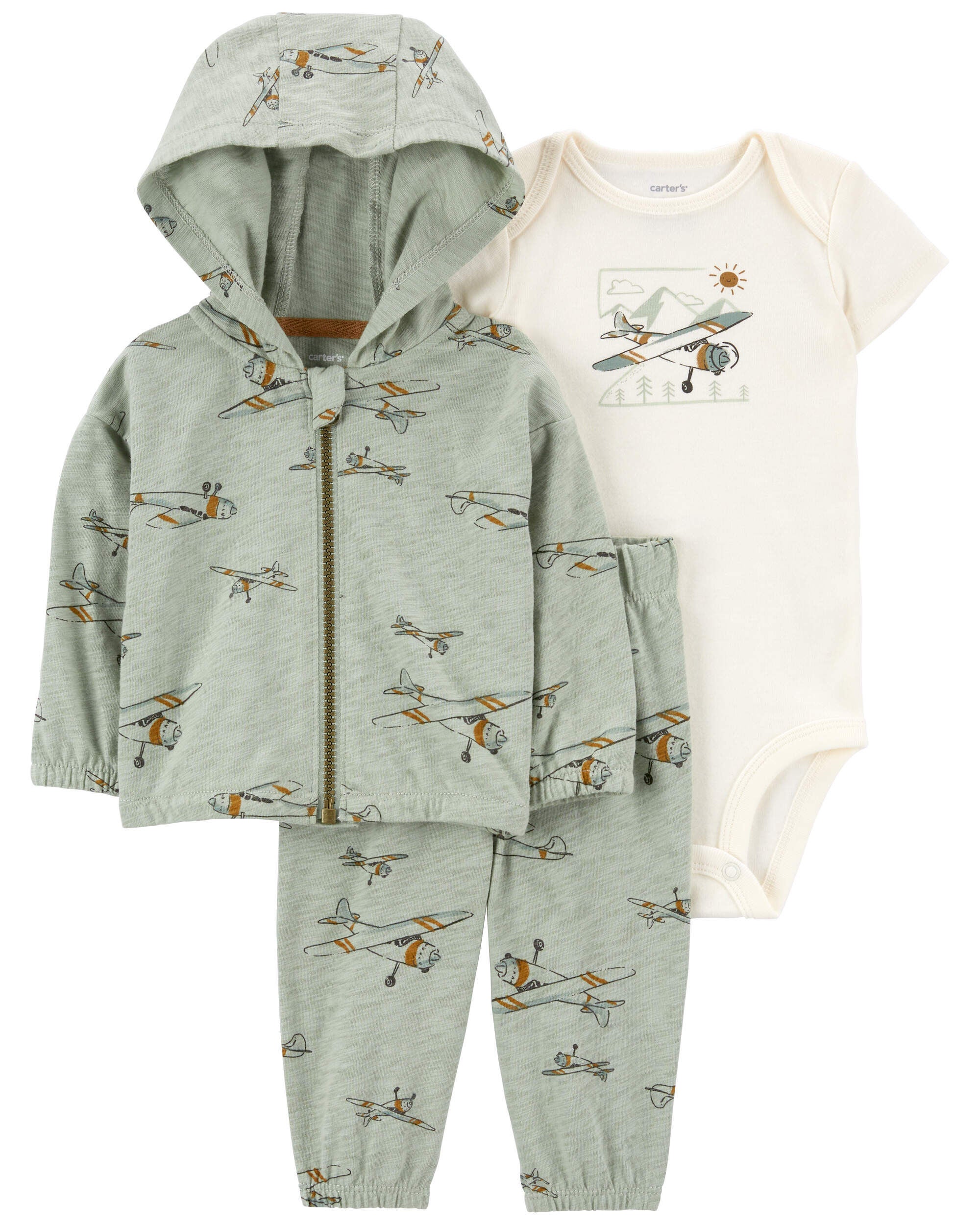 Vert Bebe Ensemble 3 pieces veste Little a motif d avion Carter s Oshkosh Canada