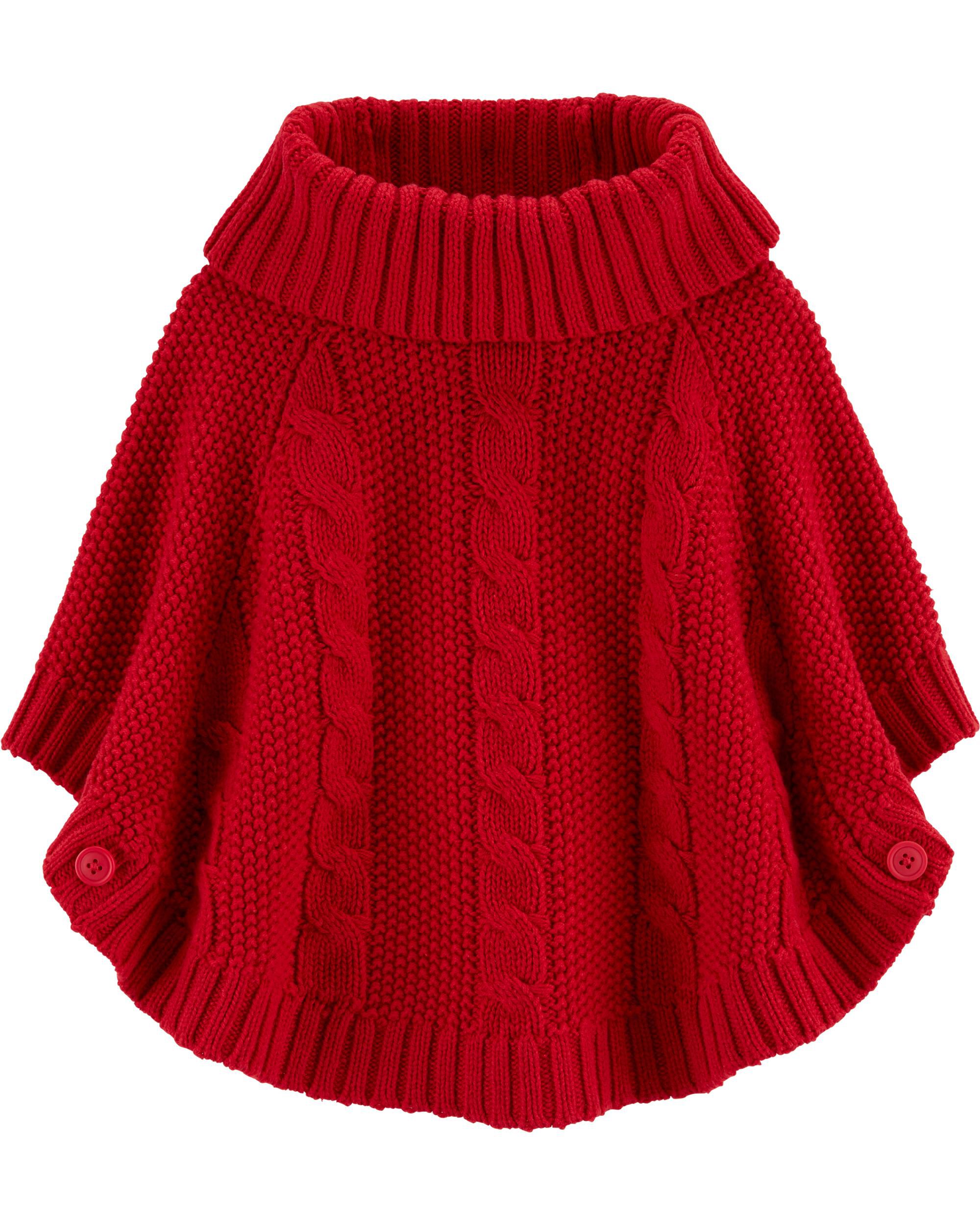 Toddler Girl Sparkly Cable Knit Poncho Carter’s OshKosh Canada