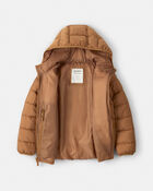 Boys Midweight Packable Puffer - Brown, image 2 of 4 slides
