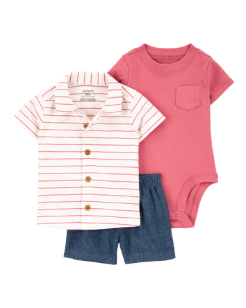 Baby 3-Piece Striped Outfit Set, 