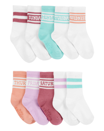 Toddler 10-Pack Weekdays Crew Socks, 