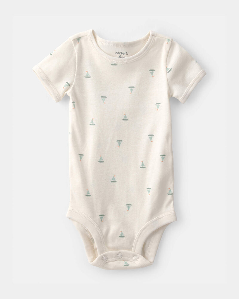 Baby 2-Piece Sailboat Overall Set - Green/Ivory, image 3 of 6 slides