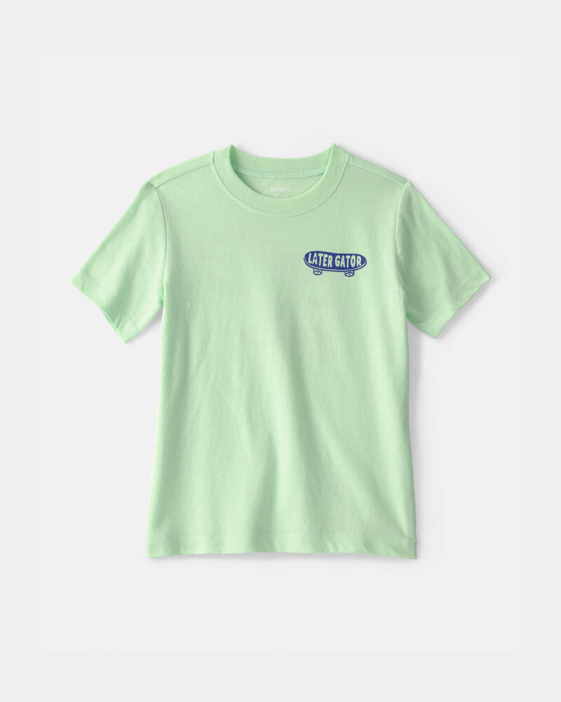 Toddler 'Later Gator' Skateboard Graphic Tee - Green, image 1 of 5 slides