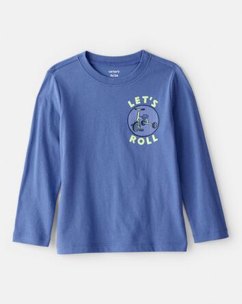 Tout-petit gar&ccedil;on - T-shirt graphique &agrave; manches longues pour cycliste - Bleu, 