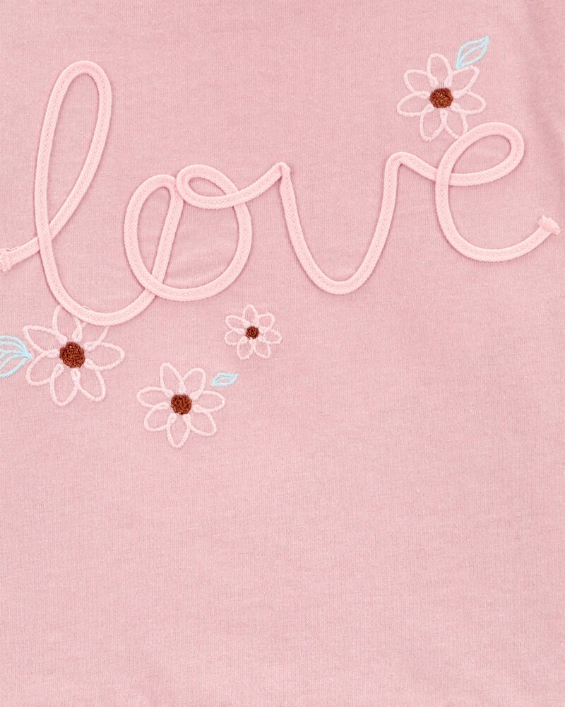 Toddler Love Long-Sleeve Peplum Top - Pink, image 2 of 3 slides