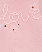 Toddler Love Long-Sleeve Peplum Top - Pink, image 2 of 3 slides