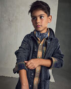 Boys Denim Utility Jacket - Black, image 2 of 7 slides