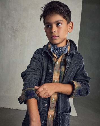 Boys Denim Utility Jacket - Black, 