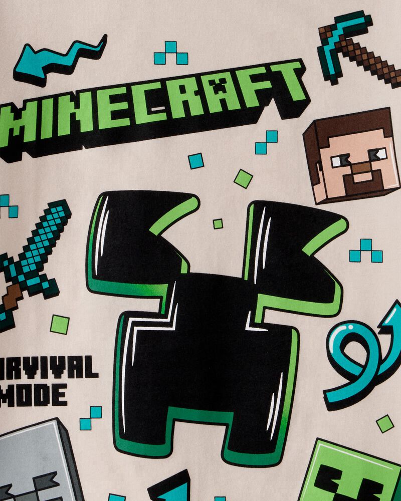 Gar&ccedil;ons - T-shirt &agrave; manches courtes imprim&eacute; Minecraft&reg; - Beige, image 2 sur 2 diapositives