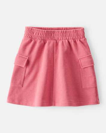 Girls French Terry Cargo Skort - Pink, 