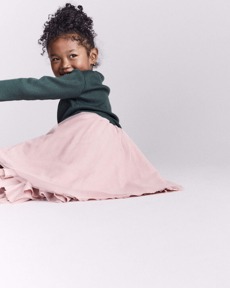 Toddler Girl Mock Neck Long-Sleeve Top - Dark Green, image 4 of 6 slides