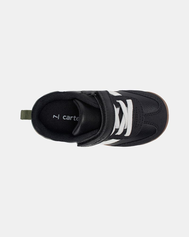 Toddler Boy Striped Sporty Sneakers - Black/White, image 4 of 6 slides
