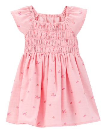 Baby Short-Sleeve Floral-Print Maxi Dress -Pink, 