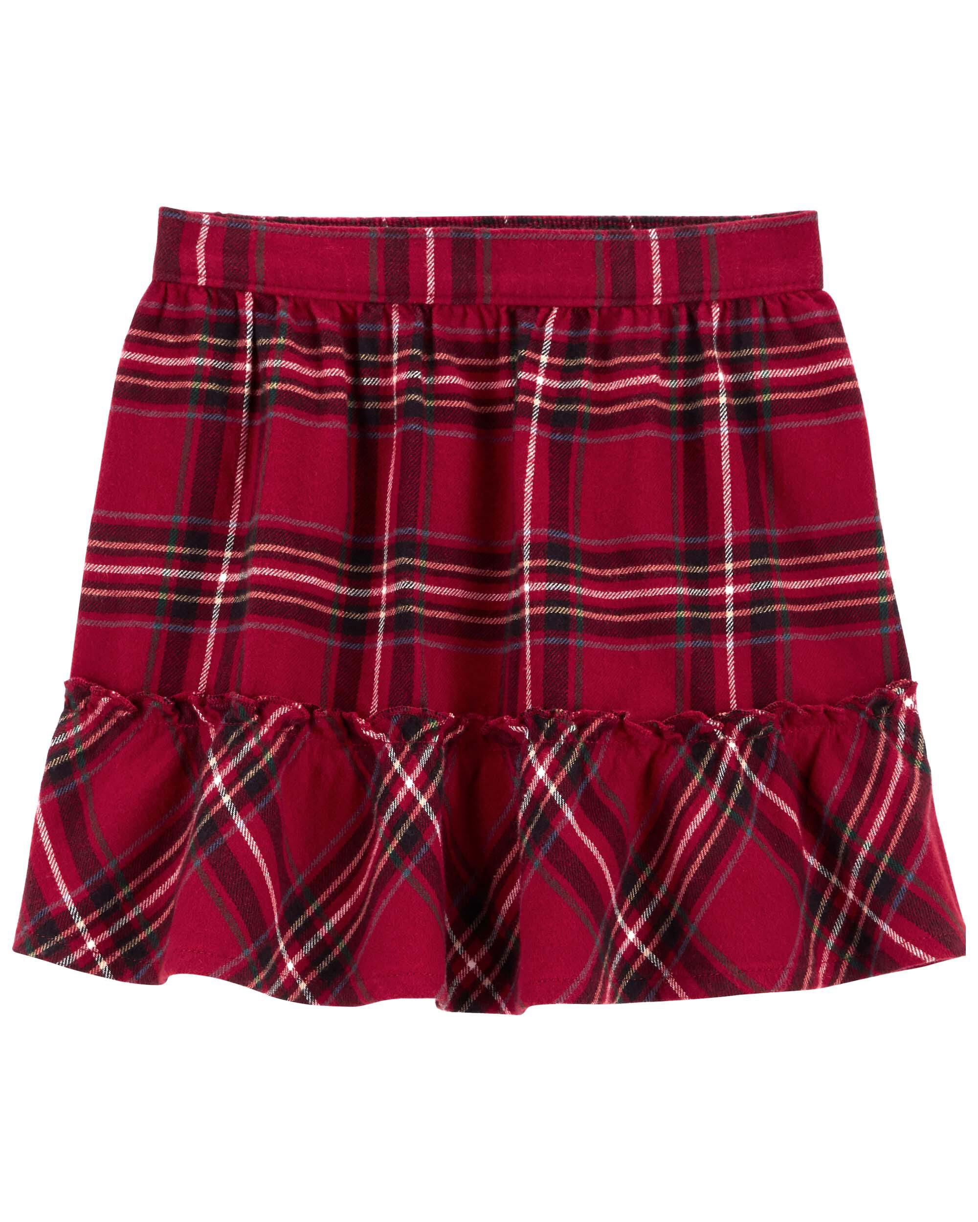 Red Plaid Twill Flannel Skirt Carter s Oshkosh Canada