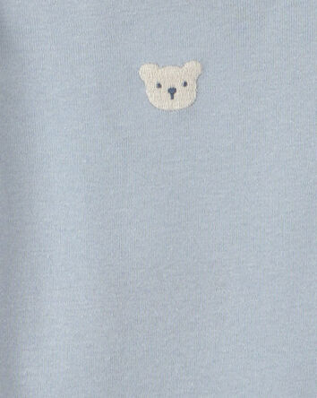 Baby Boy 6-Pack Bear Long-Sleeve Bodysuits - Blue/White, 