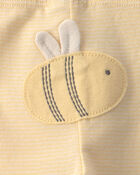 Baby Girl 3-Piece Bee Bodysuit & Pant Set - Yellow/Ivory, image 4 of 5 slides