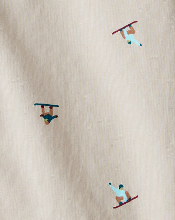 Gar&ccedil;ons - Chemise boutonn&eacute;e &agrave; motif de planche &agrave; neige - Kaki, 