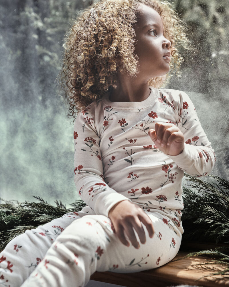 Toute-petit fille - Pyjama 2 pi&egrave;ces en coton biologique &agrave; motif Vallon de rosiers sauvages, image 2 sur 4 diapositives