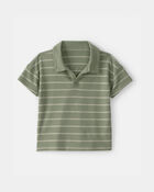 Tout-petit gar&ccedil;on - Polo &agrave; rayures - Vert olive, image 1 sur 2 diapositives