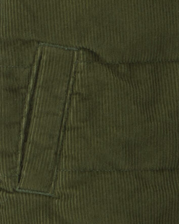 Baby Boy Colour Block Corduroy Vest - Olive Green/Blue, 