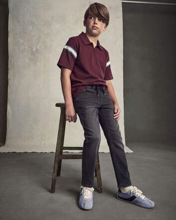 Gar&ccedil;ons - Jean en denim &agrave; jambe fusel&eacute;e - Noir, 