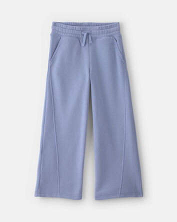 Girls Fleece Wide-Leg Active Pants - Blue, 