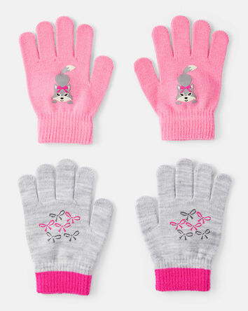 Girls KOMBI 2-Pack Knit Gloves, 