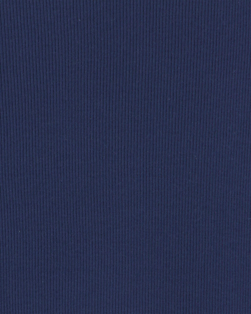 Filles - Haut manches longues en tissu c&ocirc;tel&eacute; - Bleu marine, image 2 sur 2 diapositives