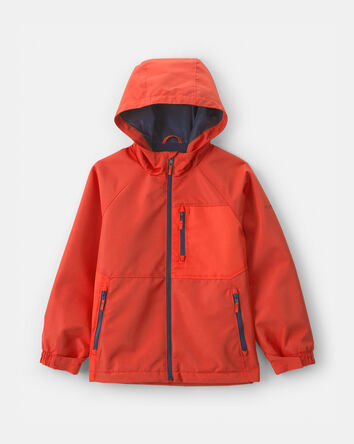 Boys Midweight Fleece Lined Jacket-  Orange/ Red, 